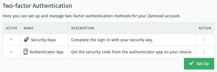 Set Up Two-Factor Method in Password & Authentication